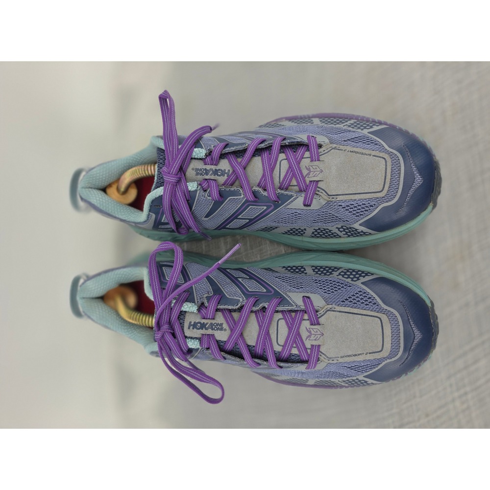 Hoka One One Speedgoat 2 Womens 9.5 Trail Running Shoes Purple Teal 1016796